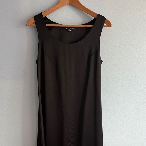 Black Silk Maxi Dress - Picture 1 of 6